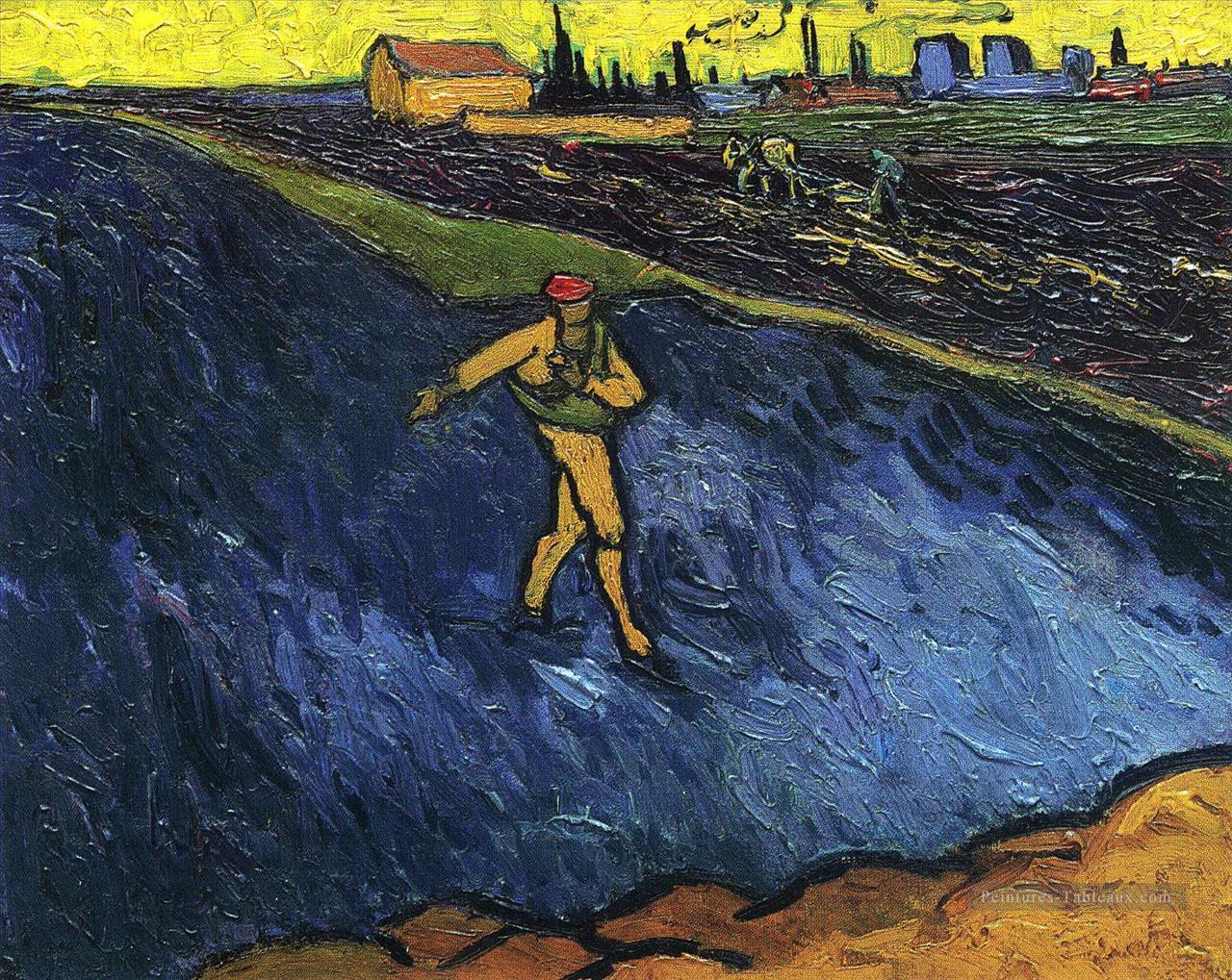 Les faubourgs semeurs d’Arles en arrière plan Vincent van Gogh Peintures à l'huile